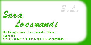 sara locsmandi business card